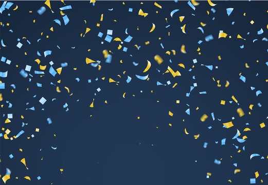Colorful bright confetti isolated on background. Festive vector illustration with place for text