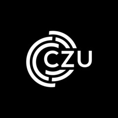 CZU letter logo design on black background. CZU creative initials letter logo concept. CZU letter design. - obrazy, fototapety, plakaty