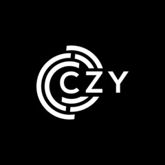 Obraz premium CZY letter logo design on black background. CZY creative initials letter logo concept. CZY letter design.