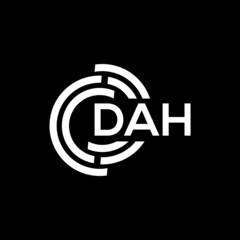 DAH letter logo design on black background. DAH creative initials letter logo concept. DAH letter design.