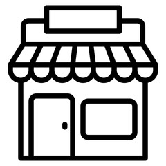 supermarket outline style icon