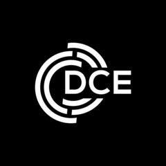 DCE letter logo design on black background. DCE creative initials letter logo concept. DCE letter design.