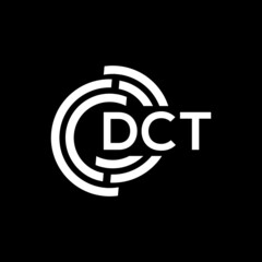 DCT letter logo design on black background. DCT creative initials letter logo concept. DCT letter design.