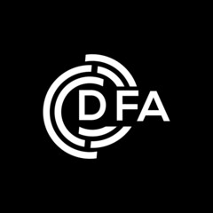 DFA letter logo design on black background. DFA creative initials letter logo concept. DFA letter design.