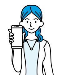 スマートフォンを持つ若い女性