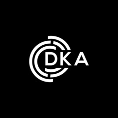 Obraz premium DKA letter logo design on black background. DKA creative initials letter logo concept. DKA letter design.