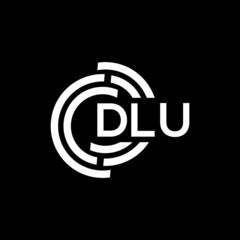 Obraz premium DLU letter logo design on black background. DLU creative initials letter logo concept. DLU letter design.