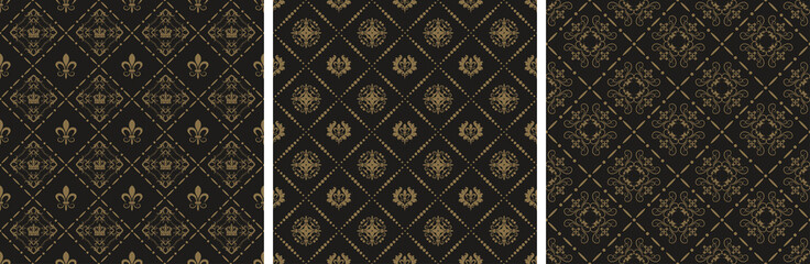 Vintage background wallpaper on black background, vector