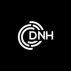 DNH letter logo design on black background. DNH creative initials letter logo concept. DNH letter design.