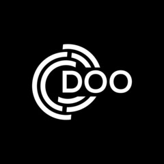 DOO letter logo design on black background. DOO creative initials letter logo concept. DOO letter design.