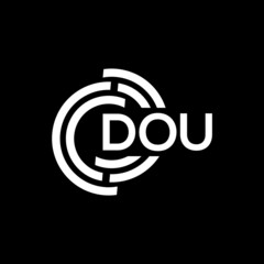 DOU letter logo design on black background. DOU creative initials letter logo concept. DOU letter design.