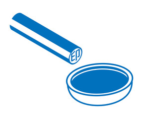 印鑑と朱肉　線画