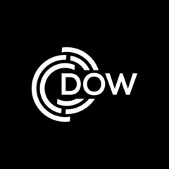 DOW letter logo design on black background. DOW creative initials letter logo concept. DOW letter design.