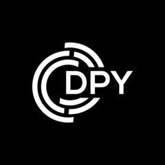 Obraz premium DPY letter logo design on black background. DPY creative initials letter logo concept. DPY letter design.