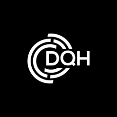 DQH letter logo design on black background. DQH creative initials letter logo concept. DQH letter design.