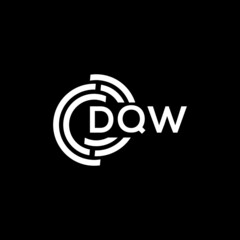 DQW letter logo design on black background. DQW creative initials letter logo concept. DQW letter design.