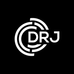 Obraz premium DRJ letter logo design on black background. DRJ creative initials letter logo concept. DRJ letter design.