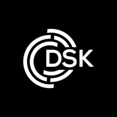 DSK letter logo design on black background. DSK creative initials letter logo concept. DSK letter design.