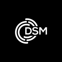 DSM letter logo design on black background. DSM creative initials letter logo concept. DSM letter design.