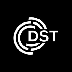 DST letter logo design on black background. DST creative initials letter logo concept. DST letter design.