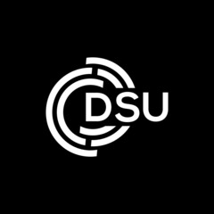 DSU letter logo design on black background. DSU creative initials letter logo concept. DSU letter design.