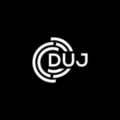 DUJ letter logo design on black background. DUJ creative initials letter logo concept. DUJ letter design.