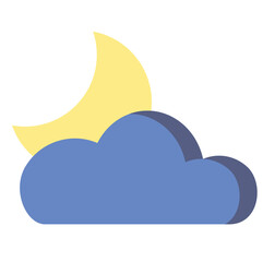 Estado del clima ligera bruma, seminublado nocturno