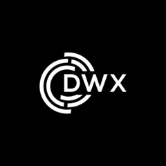 Obraz premium DWX letter logo design on black background. DWX creative initials letter logo concept. DWX letter design.