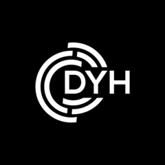 DYH letter logo design on black background. DYH creative initials letter logo concept. DYH letter design.