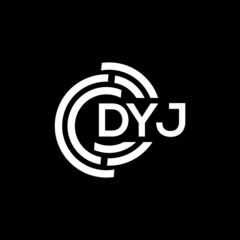 DYJ letter logo design on black background. DYJ creative initials letter logo concept. DYJ letter design.