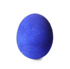 Beautiful blue Easter egg on white background