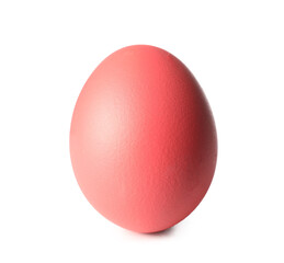 Pink Easter egg isolated on white background