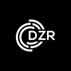 DZR letter logo design on black background. DZR creative initials letter logo concept. DZR letter design.