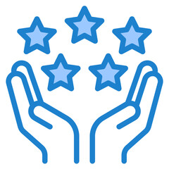 hand blue style icon