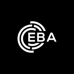 EBA letter logo design on black background. EBA creative initials letter logo concept. EBA letter design.