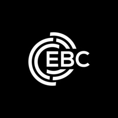 EBC letter logo design on black background. EBC creative initials letter logo concept. EBC letter design.