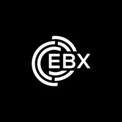 EBX letter logo design on black background. EBX creative initials letter logo concept. EBX letter design.