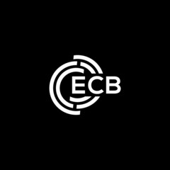 ECB letter logo design on black background. ECB creative initials letter logo concept. ECB letter design.