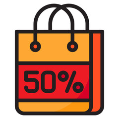 shoping bag color line style icon