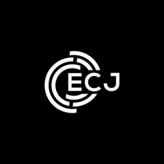 ECJ letter logo design on black background. ECJ creative initials letter logo concept. ECJ letter design.