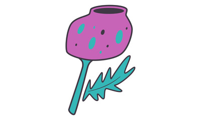 flower, illustration, vector, icon, sticker,