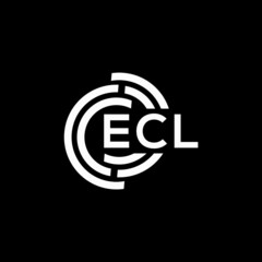 ECL letter logo design on black background. ECL creative initials letter logo concept. ECL letter design.