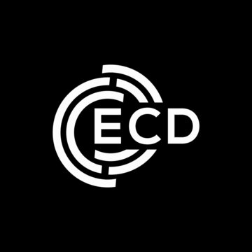ECD letter logo design on black background. ECD creative initials letter logo concept. ECD letter design.