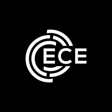 ECE letter logo design on black background. ECE creative initials letter logo concept. ECE letter design.