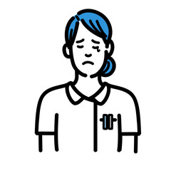 悲しそうに涙を流している白衣を着た若い女性
