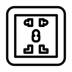 universal socket power line icon vector. universal socket power sign. isolated contour symbol black illustration