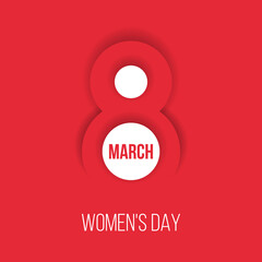 8 march international women's day, vector greetings card or social media post template