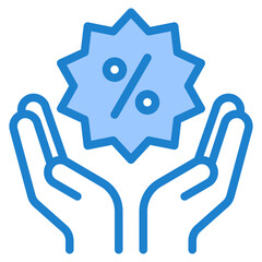 hand blue style icon