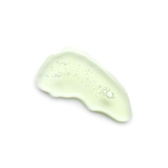 Drop of cosmetic serum on white background