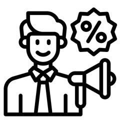 advertizing outline style icon